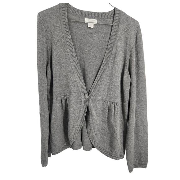 Christopher & Banks Gray Button Front Cardigan Sweater Womens Size Medium M - Picture 1 of 4